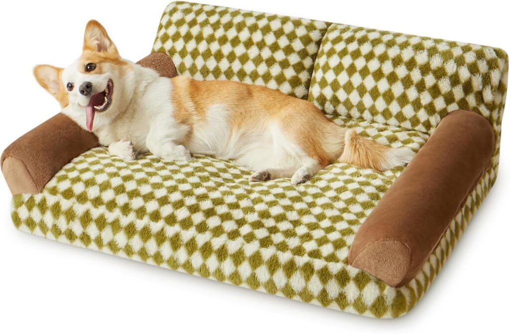 Checkered Washable Pet Sofa Bed
