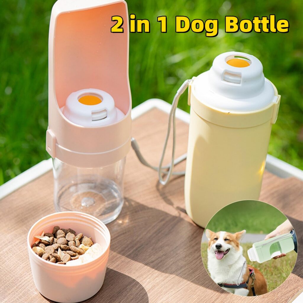 2-in-1 Portable Dog Water Bottle Feeder