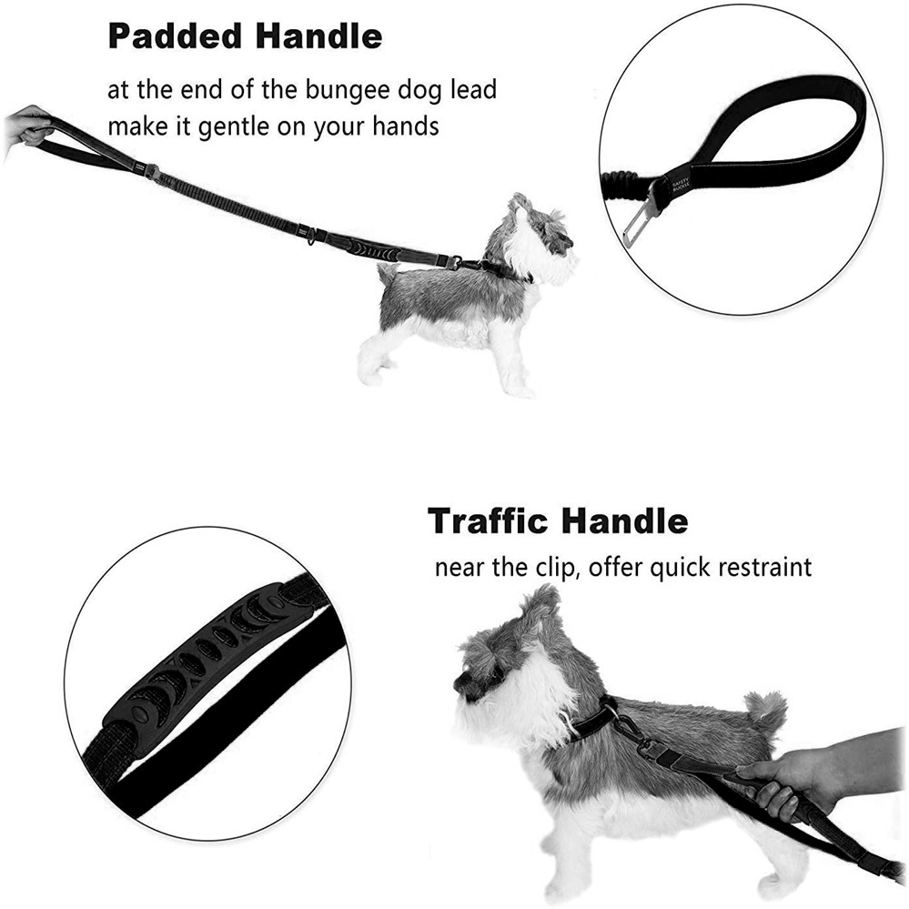 Adjustable Bungee Dog Leash with Seatbelt Clip - Image 8