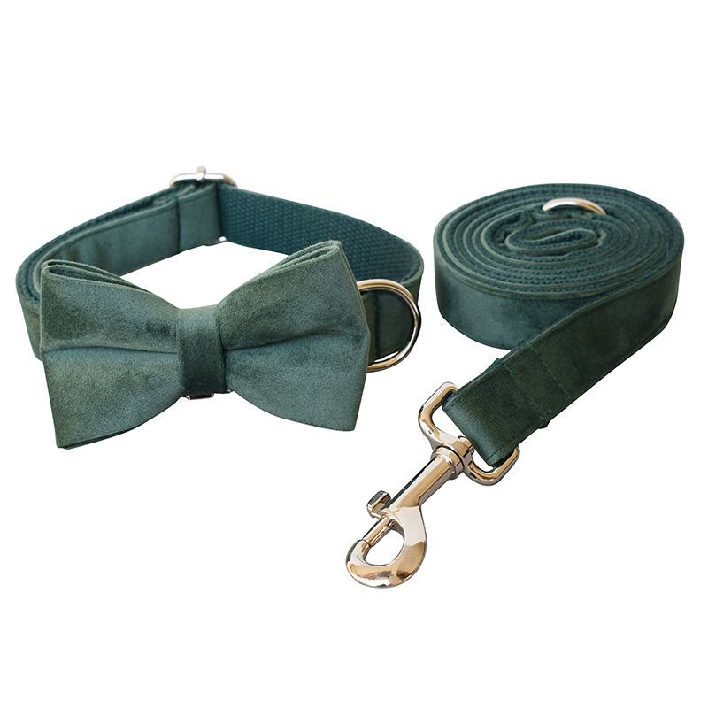 Velvet Dog Collar and Leash Set