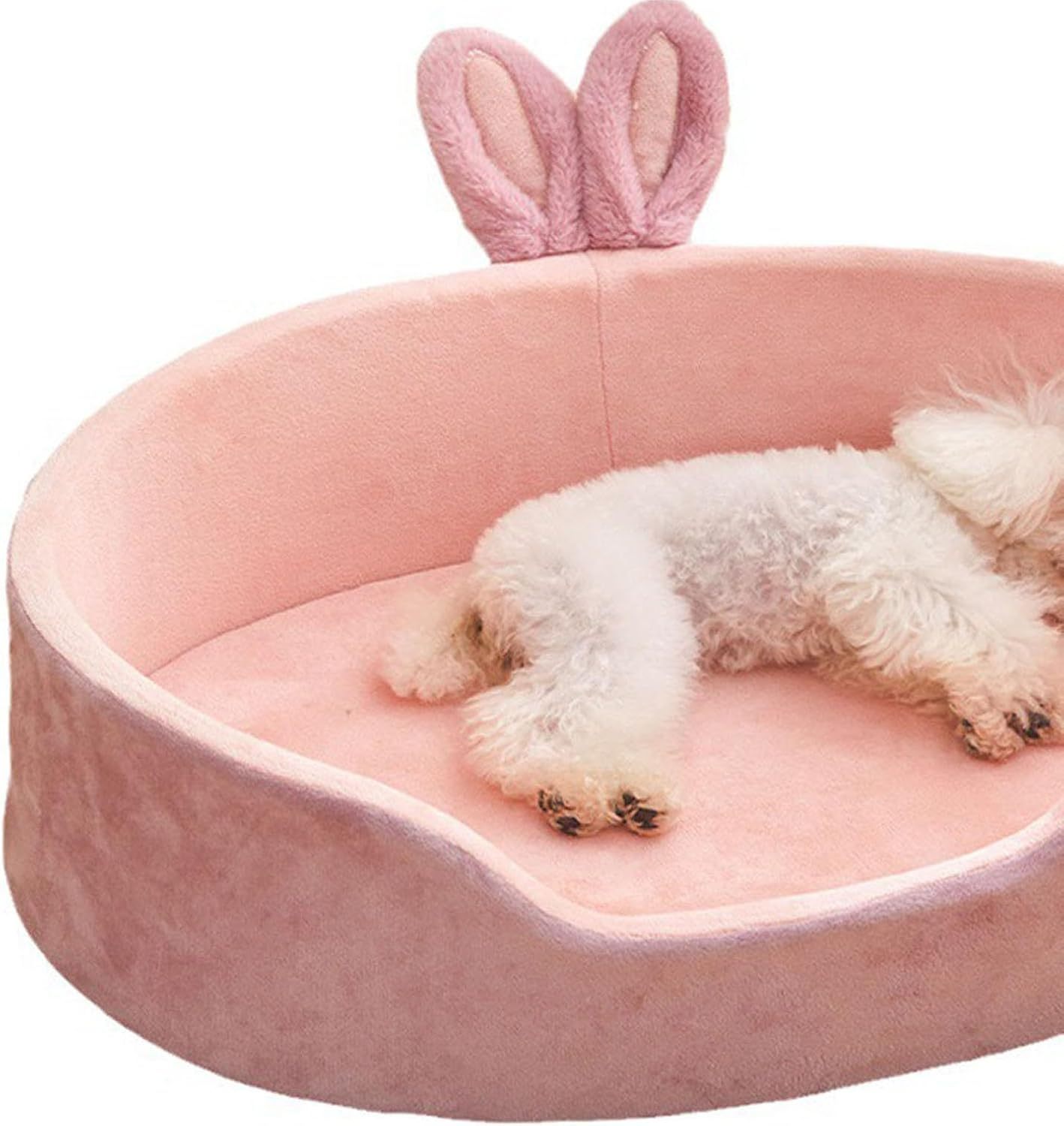 Pink Rabbit Ear Calming Pet Bed - Image 6