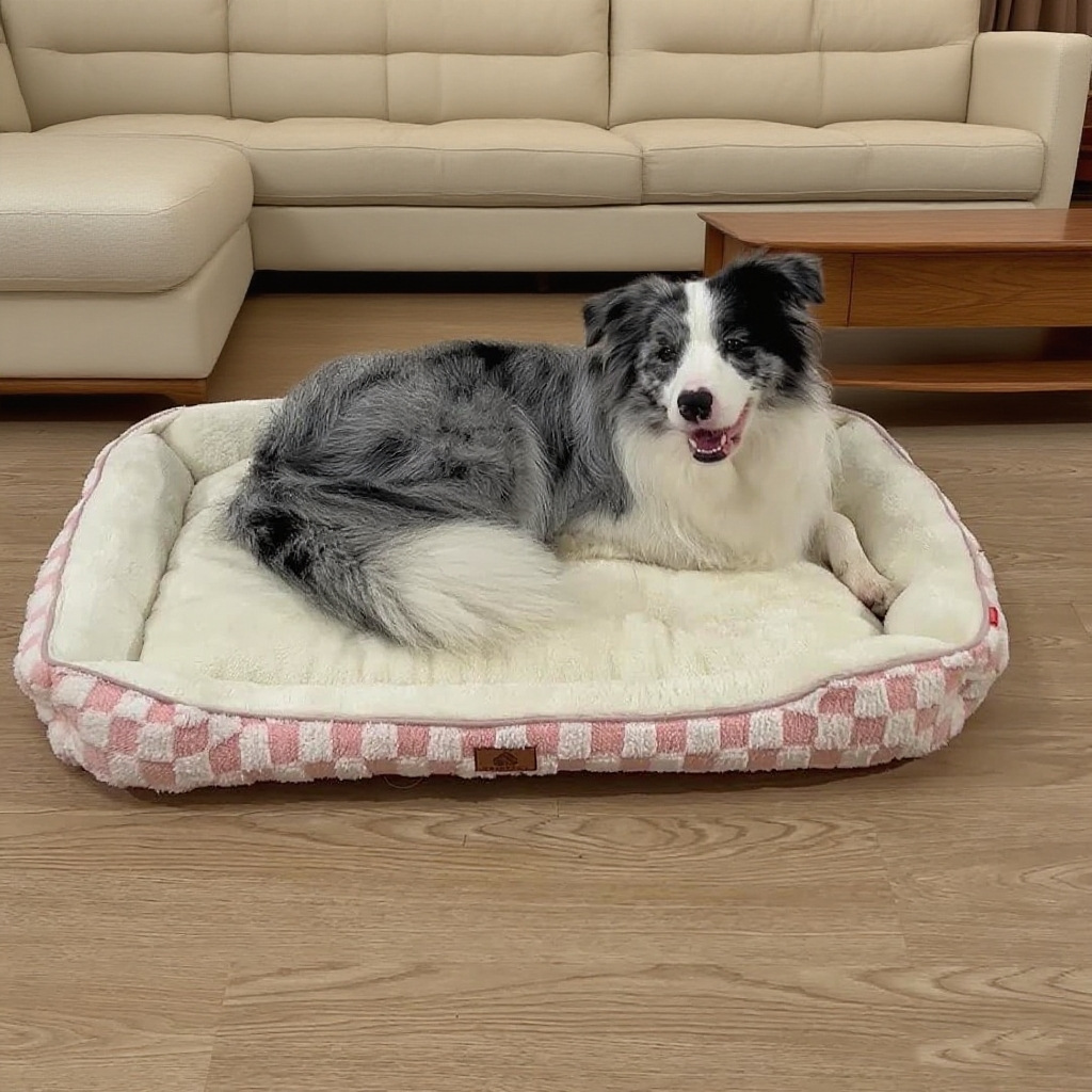 Thick Warm Plaid Dog Bed