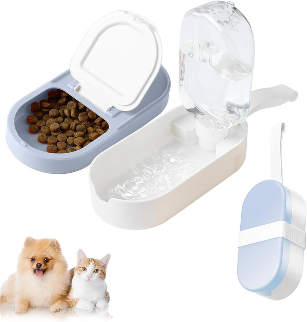 2-in-1 Dog Water Bottle with Food Container