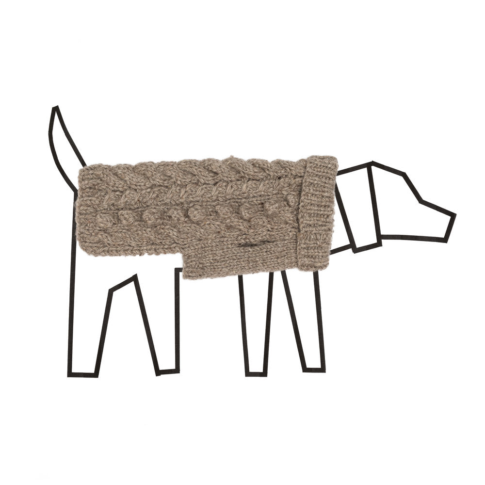 Cable Knit Bobble Turtleneck Natural for Dogs