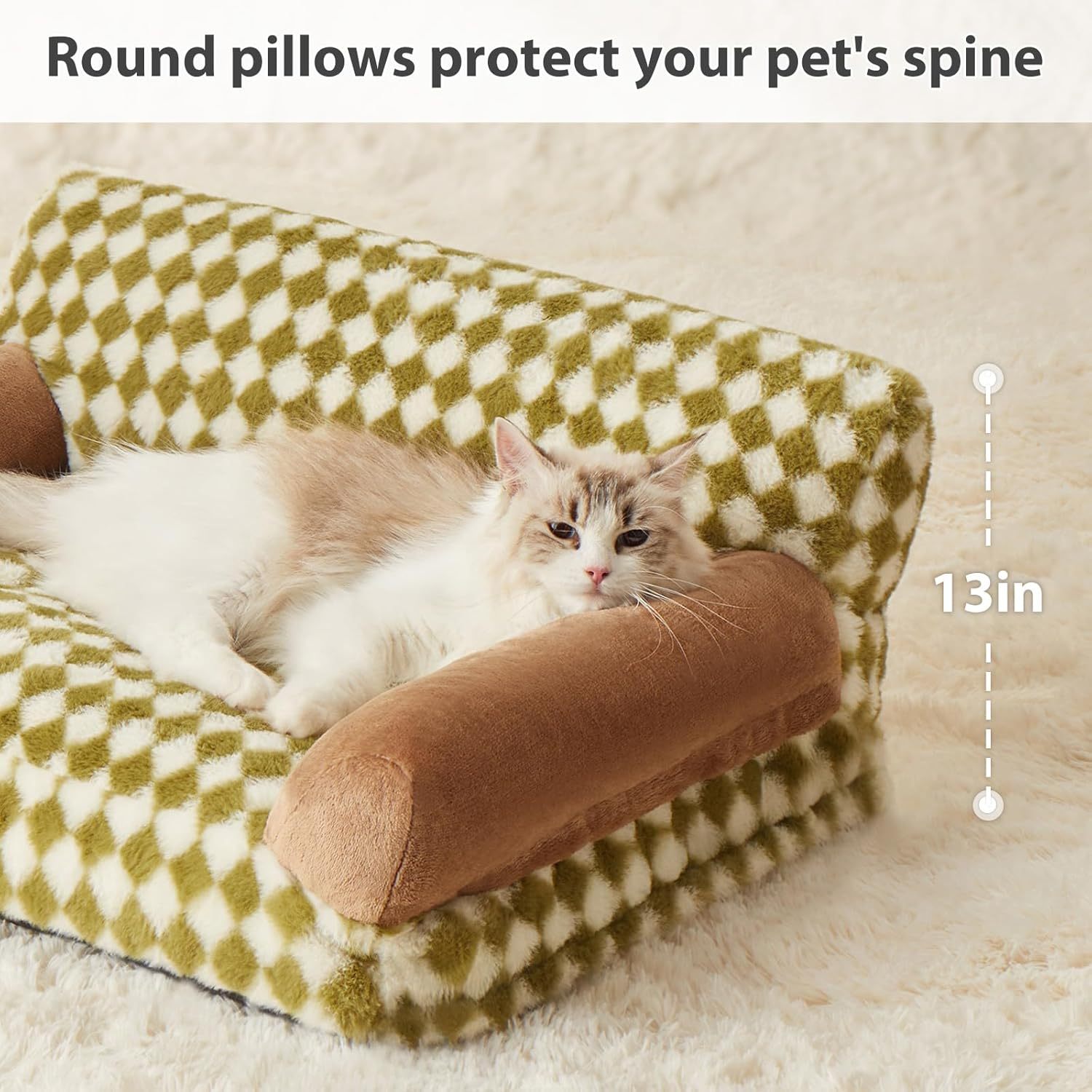 Checkered Washable Pet Sofa Bed - Image 7