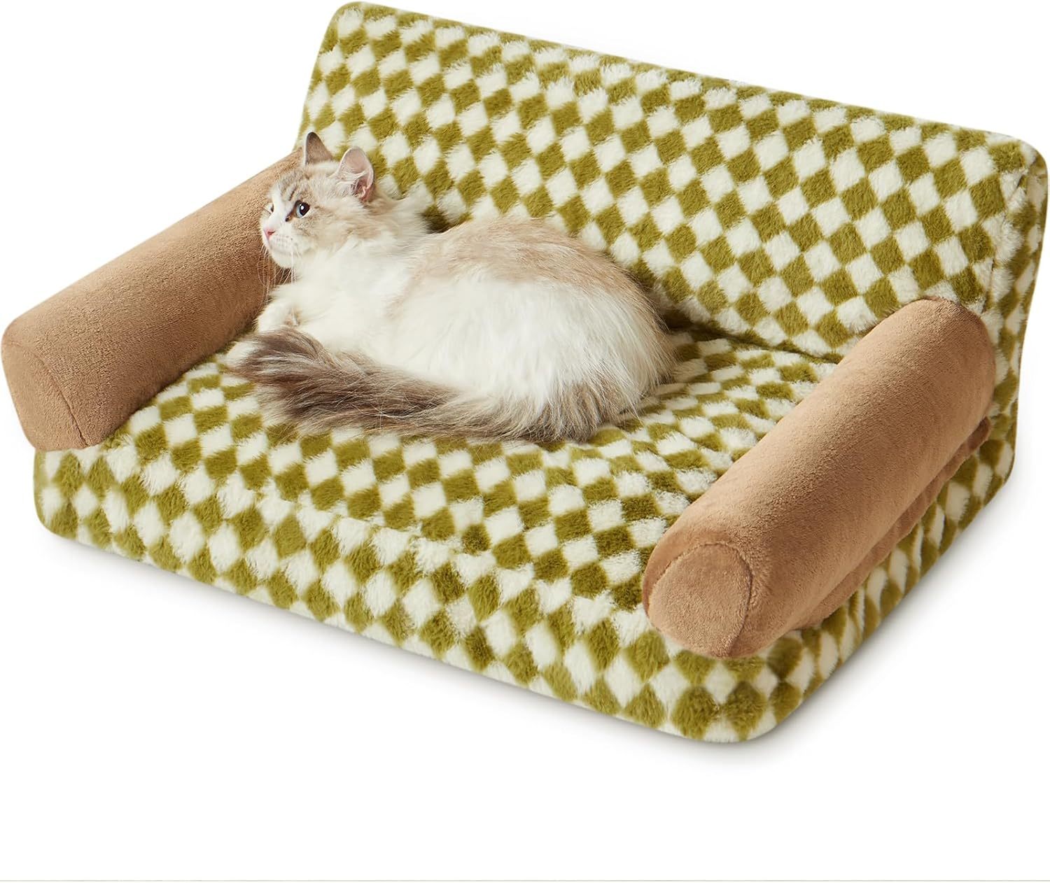 Checkered Washable Pet Sofa Bed - Image 3