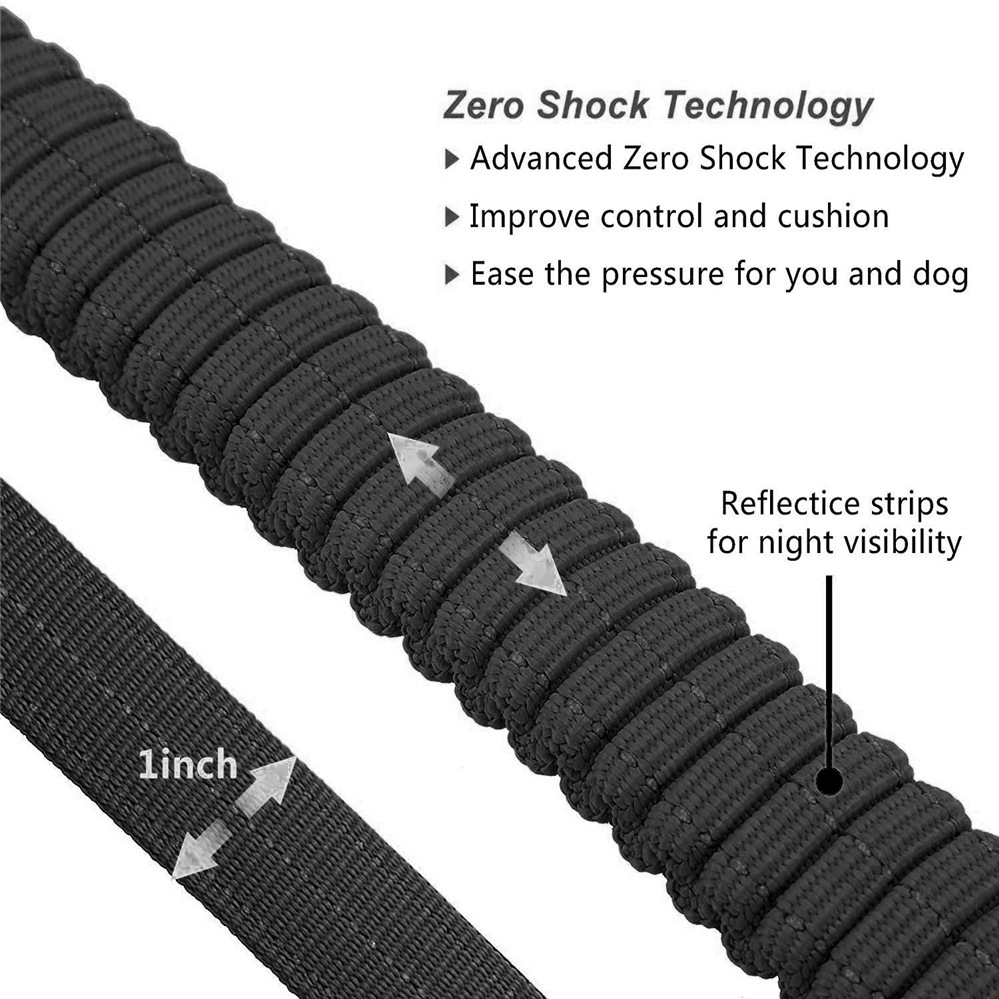 Adjustable Bungee Dog Leash with Seatbelt Clip - Image 5