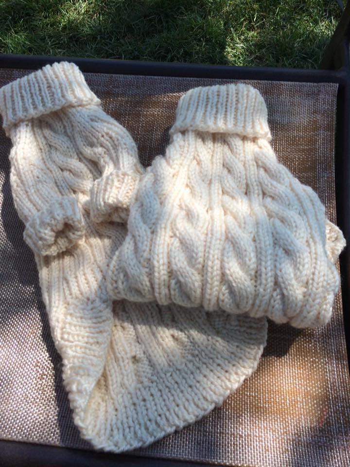 Cabled Dog Sweater With Girth-Based Sizing