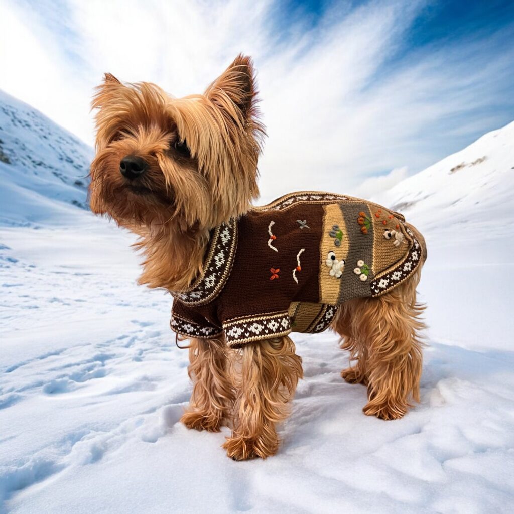 Cafe Brown Zip-Up Alpaca Dog Sweater