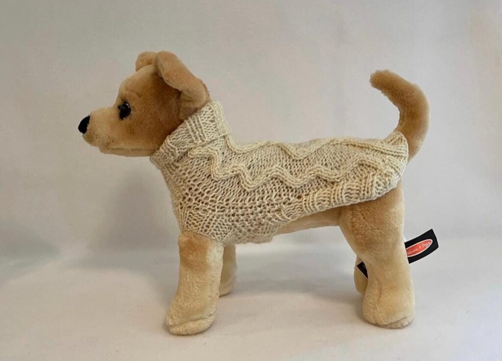 Cable Knit Wool Dog Sweater