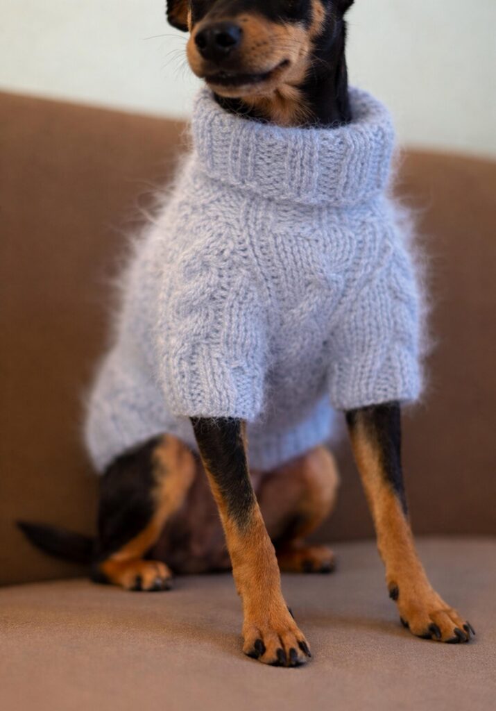Angora-Blend Knit Dog Sweater
